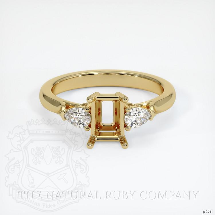 10K Yellow Gold Three Stone Ring Setting