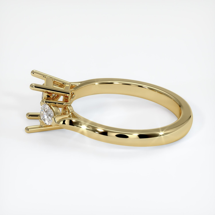 10K Yellow Gold Three Stone Ring Setting