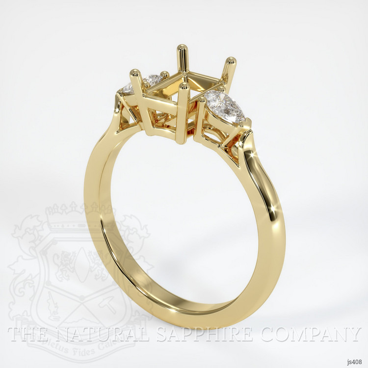 14K Yellow Gold Three Stone Ring Setting