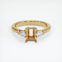 14K Yellow Gold Three Stone Ring Setting Image