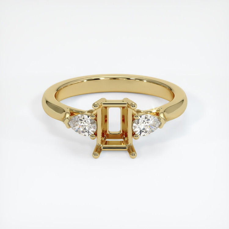 14K Yellow Gold Three Stone Ring Setting