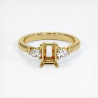 18K Yellow Gold Three Stone Ring Setting Image