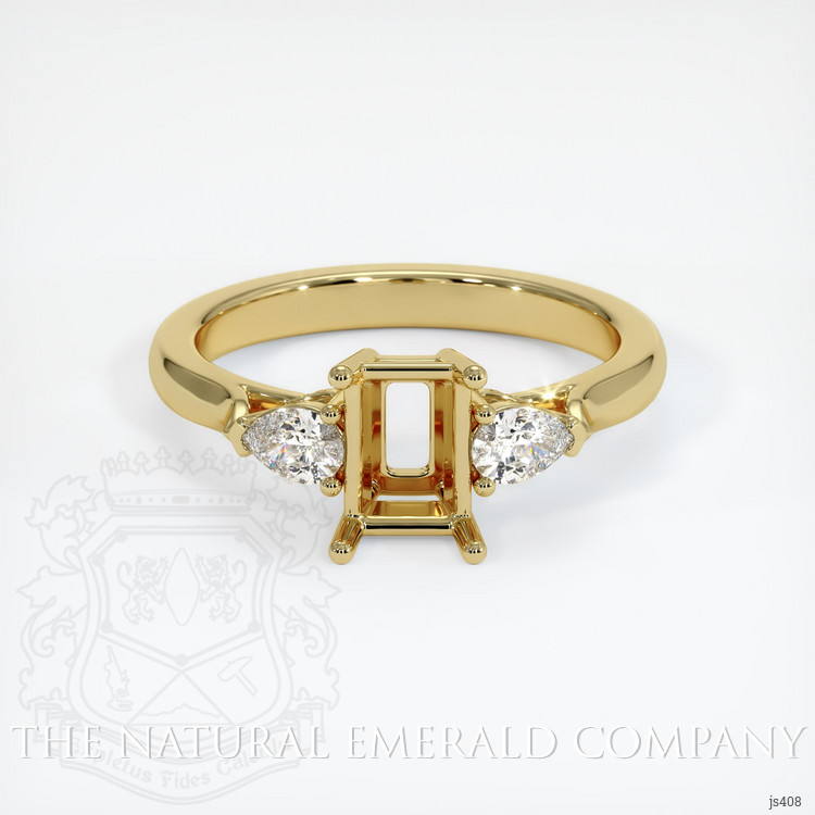 18K Yellow Gold Three Stone Ring Setting