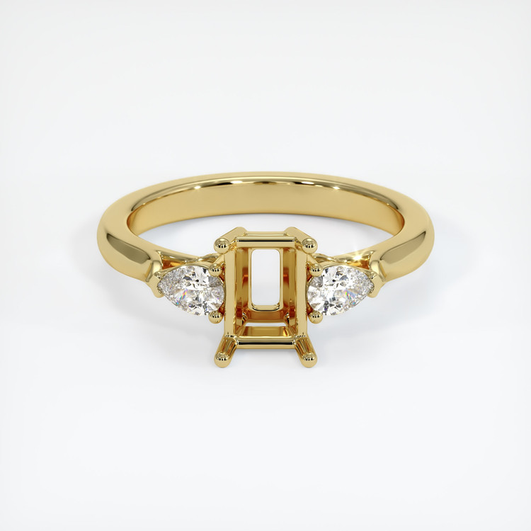18K Yellow Gold Three Stone Ring Setting