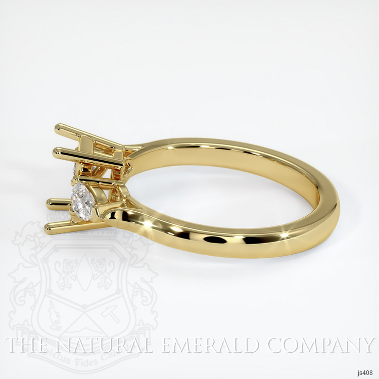 18K Yellow Gold Three Stone Ring Setting