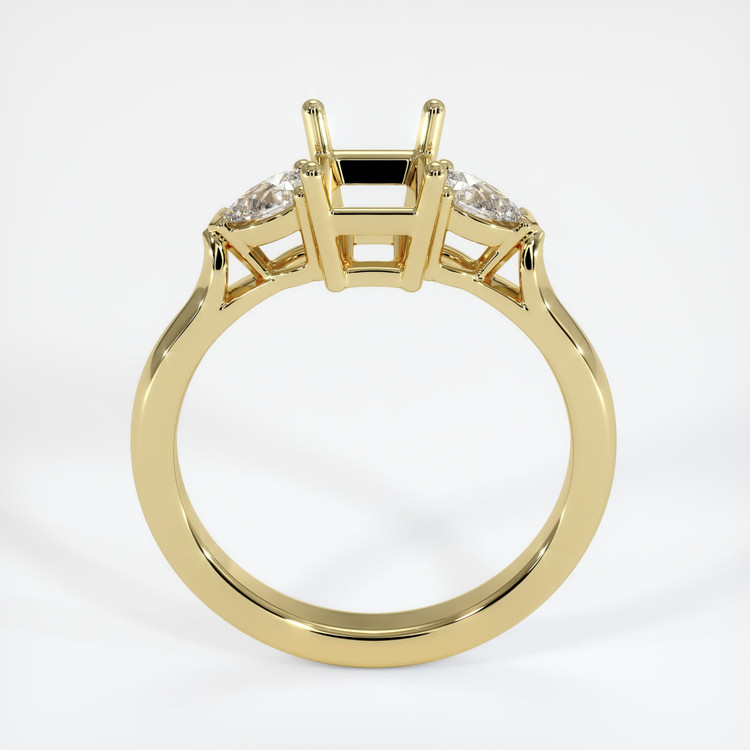 18K Yellow Gold Three Stone Ring Setting