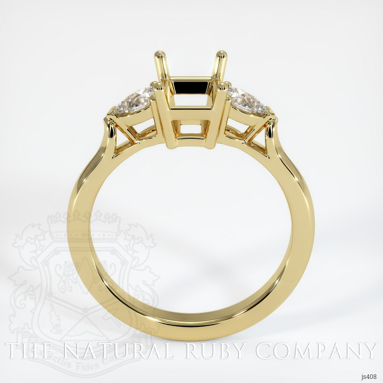 18K Yellow Gold Three Stone Ring Setting