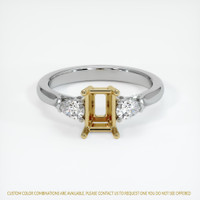 14K Yellow & White Three Stone Ring Setting Image