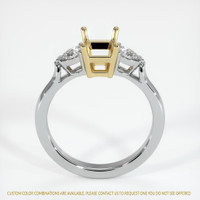 14K Yellow & White Three Stone Ring Setting Image