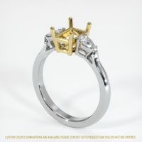 18K Yellow & White Three Stone Ring Setting Video