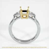 18K Yellow & White Three Stone Ring Setting Image