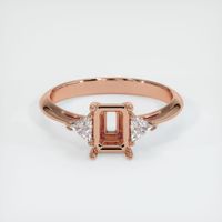 14K Rose Gold Three Stone Ring Setting Image