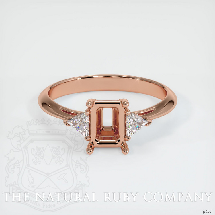14K Rose Gold Three Stone Ring Setting