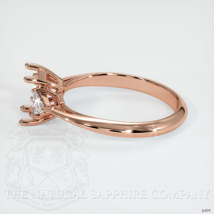 14K Rose Gold Three Stone Ring Setting