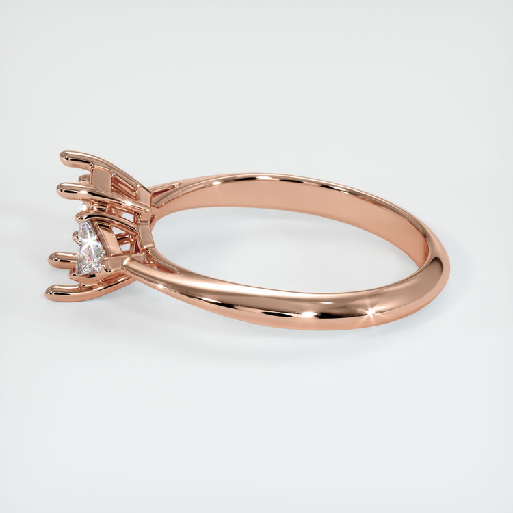14K Rose Gold Three Stone Ring Setting