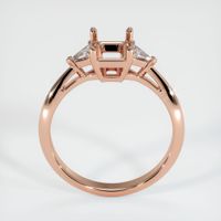 14K Rose Gold Three Stone Ring Setting Image