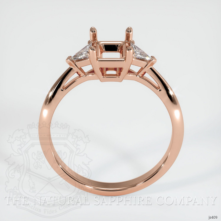 14K Rose Gold Three Stone Ring Setting