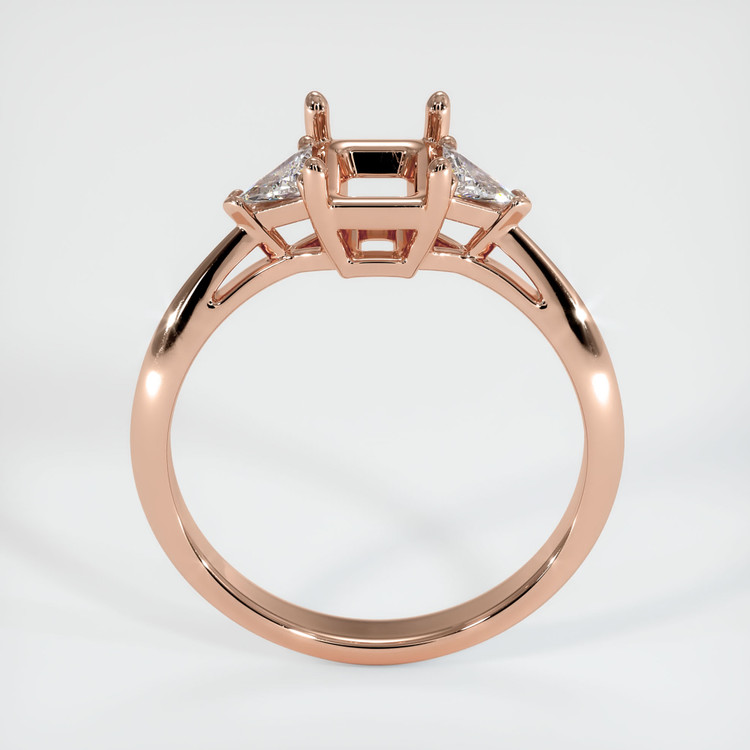 14K Rose Gold Three Stone Ring Setting