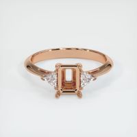 18K Rose Gold Three Stone Ring Setting Image