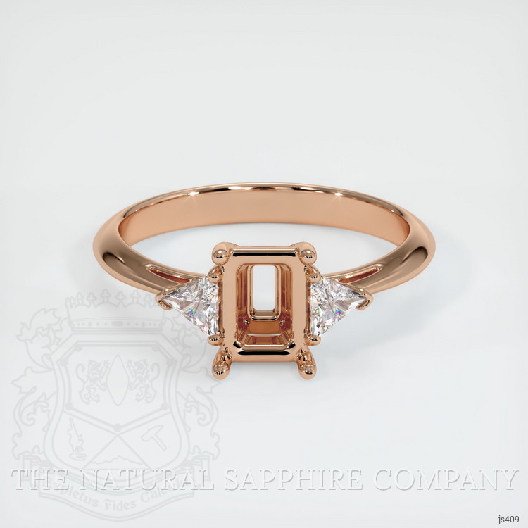 18K Rose Gold Three Stone Ring Setting