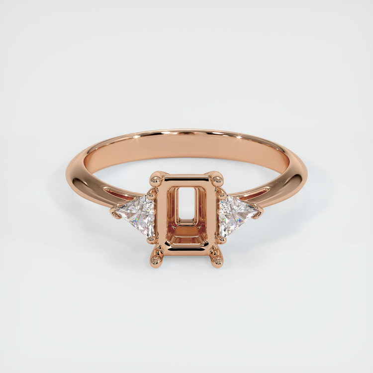18K Rose Gold Three Stone Ring Setting