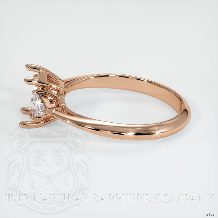 18K Rose Gold Three Stone Ring Setting