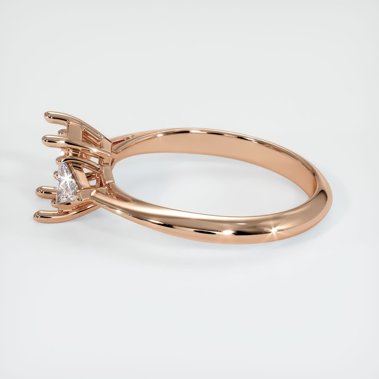 18K Rose Gold Three Stone Ring Setting