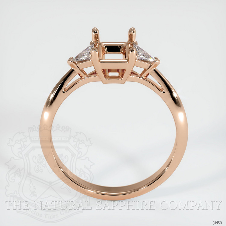 18K Rose Gold Three Stone Ring Setting