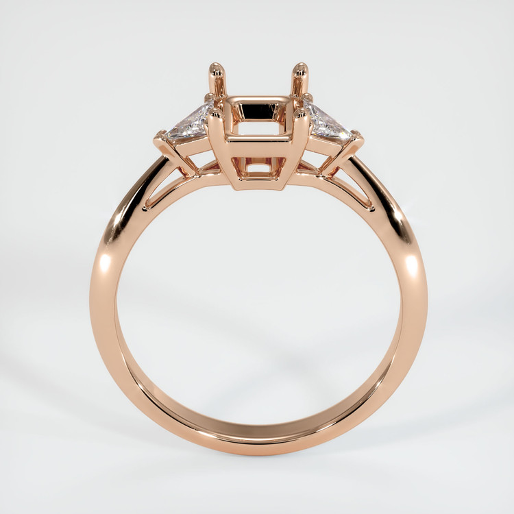 18K Rose Gold Three Stone Ring Setting