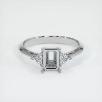 10K White Gold Three Stone Ring Setting Image
