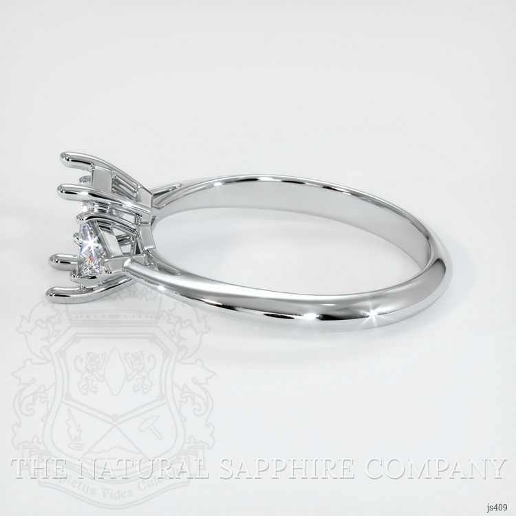 10K White Gold Three Stone Ring Setting