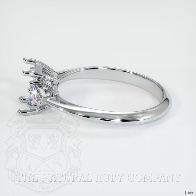 10K White Gold Three Stone Ring Setting