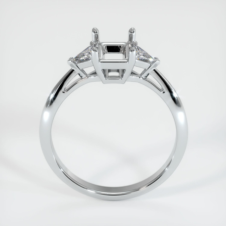 10K White Gold Three Stone Ring Setting