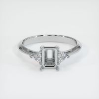 14K White Gold Three Stone Ring Setting Image