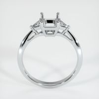 14K White Gold Three Stone Ring Setting Image