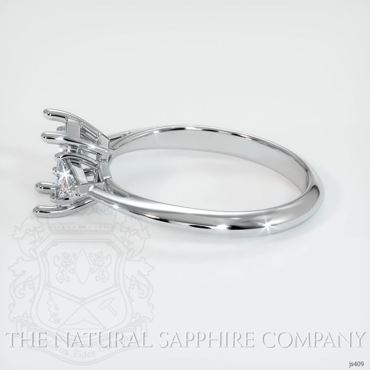 18K White Gold Three Stone Ring Setting