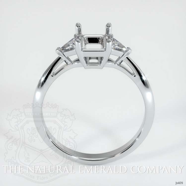 18K White Gold Three Stone Ring Setting