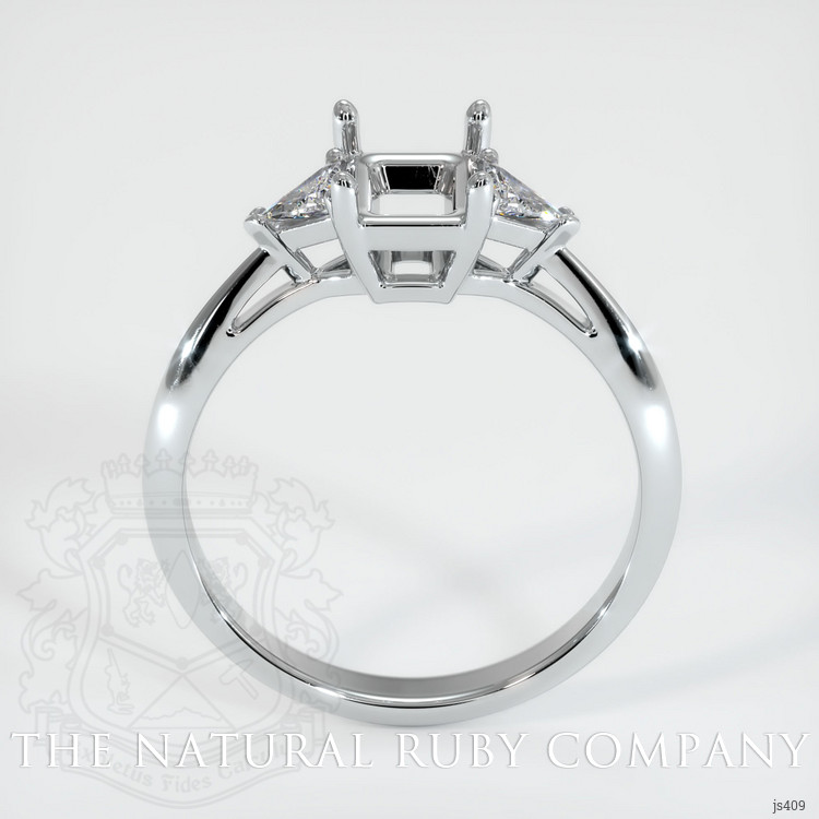 18K White Gold Three Stone Ring Setting