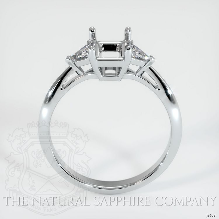 18K White Gold Three Stone Ring Setting