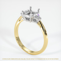 14K White & Yellow Three Stone Ring Setting Image