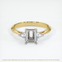14K White & Yellow Three Stone Ring Setting Image