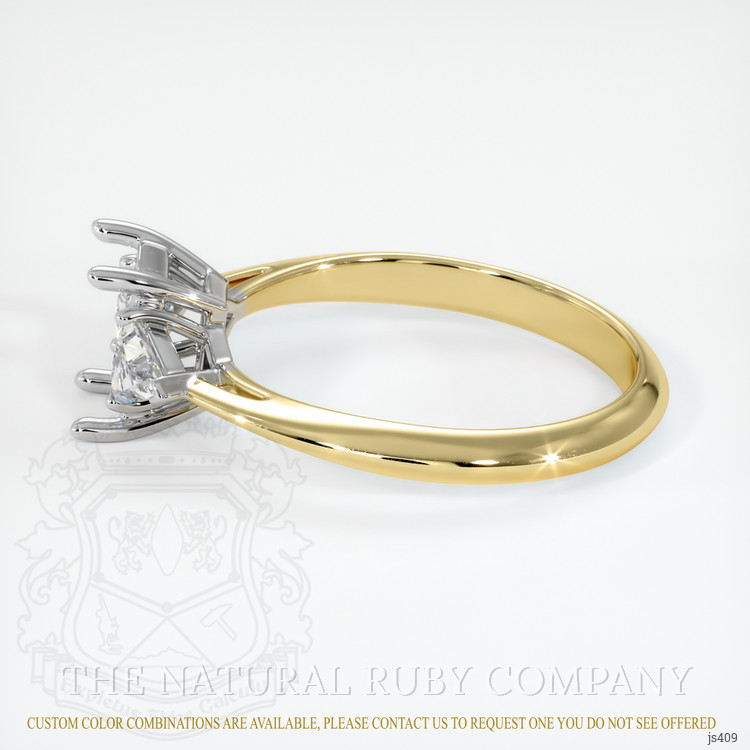 18K White & Yellow Three Stone Ring Setting