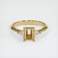 10K Yellow Gold Three Stone Ring Setting Image