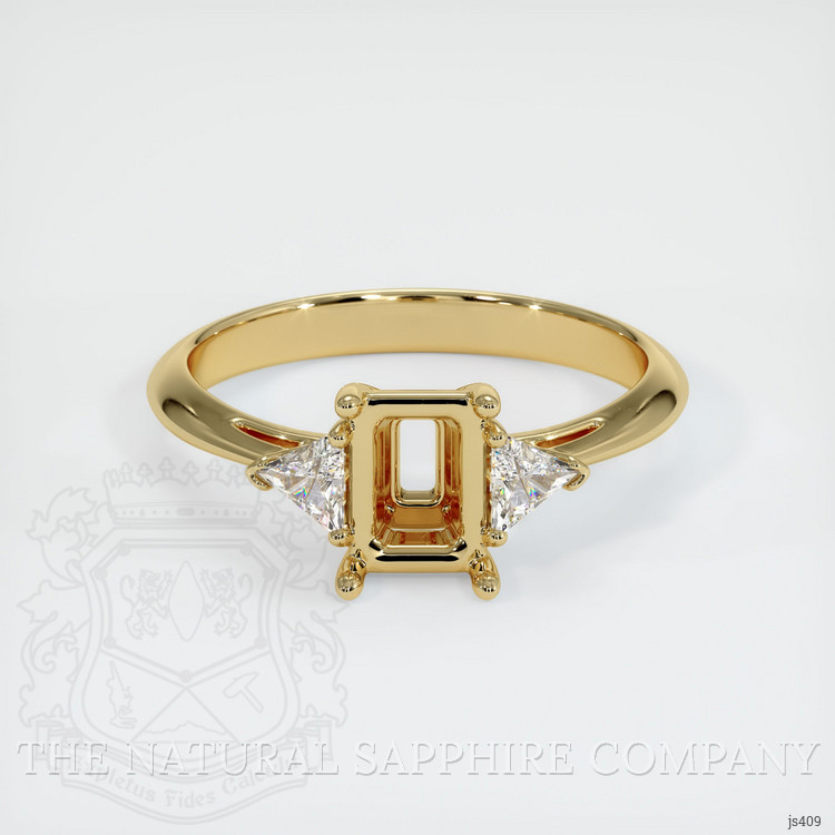 10K Yellow Gold Three Stone Ring Setting