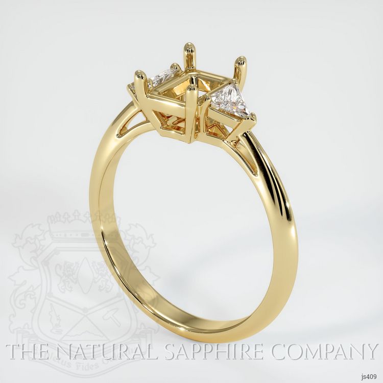 14K Yellow Gold Three Stone Ring Setting
