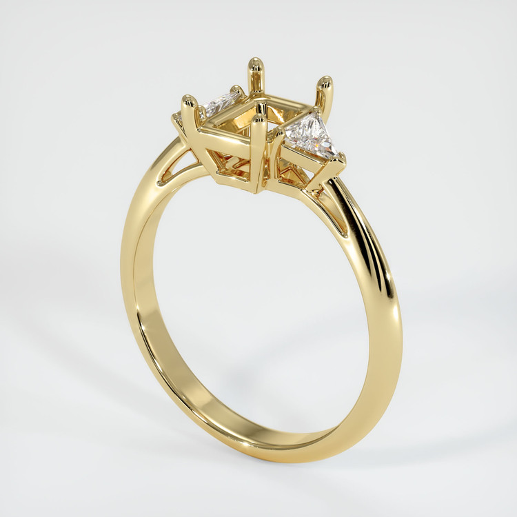 14K Yellow Gold Three Stone Ring Setting