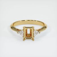 14K Yellow Gold Three Stone Ring Setting Image
