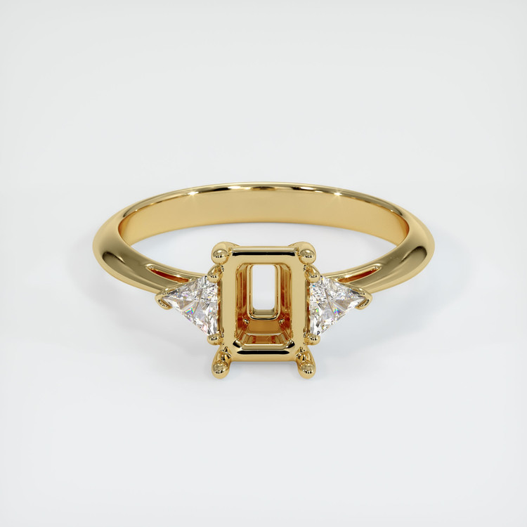 14K Yellow Gold Three Stone Ring Setting