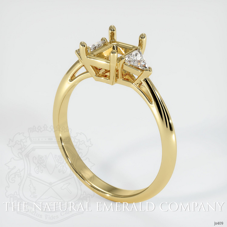 18K Yellow Gold Three Stone Ring Setting