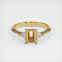 18K Yellow Gold Three Stone Ring Setting Image
